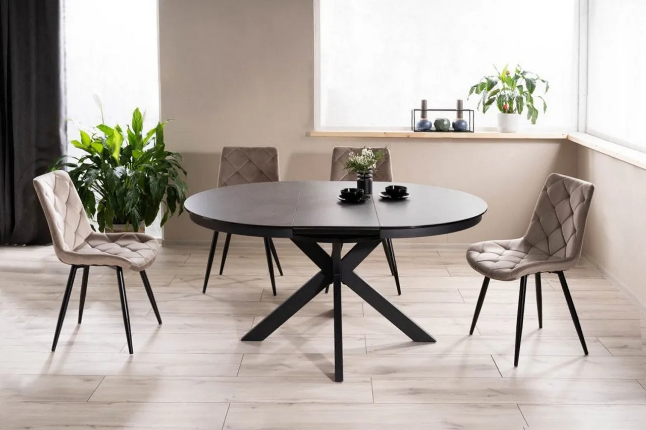 masa-extensibila-porto-ceramica-gri-inchis-negru-mat-–-l120-160-cm30293 Masa extensibila Porto Ceramica gri inchis/negru mat – L120-160 cm - imagine 2