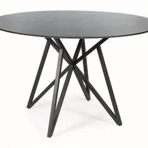 Masa rotunda Murano gri/negru mat ø120/h76 cm