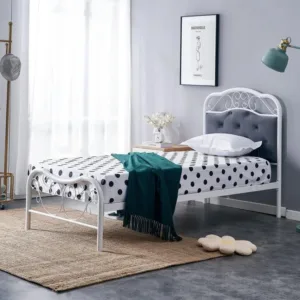 Pat metalic Fabrizia alb 90x200 cm