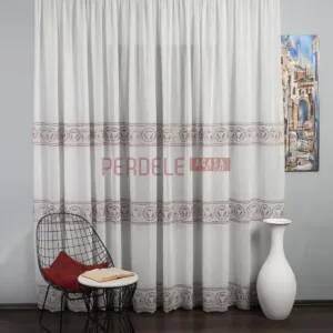 Perdea in ivoire,roz,lila