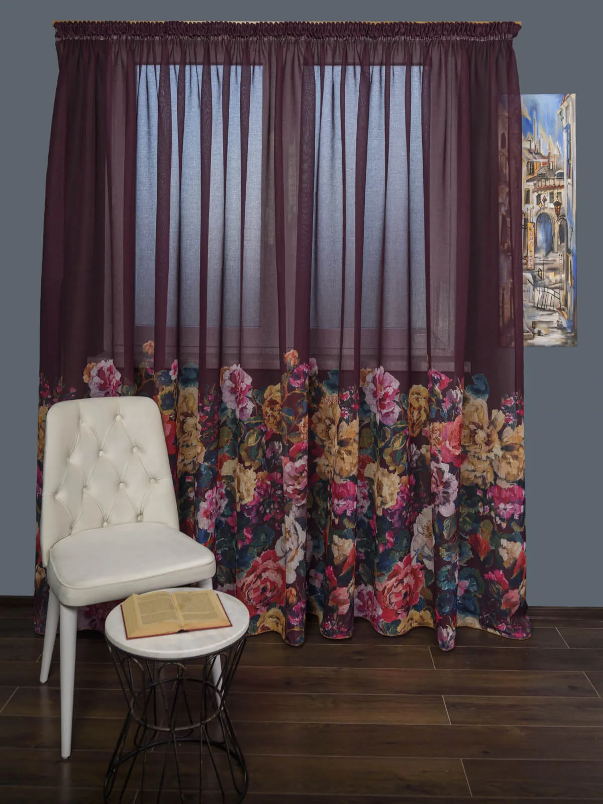 perdea-tip-in-grenaflori-multicolore-pa2035PA-20367960 Perdea tip in grena,flori multicolore