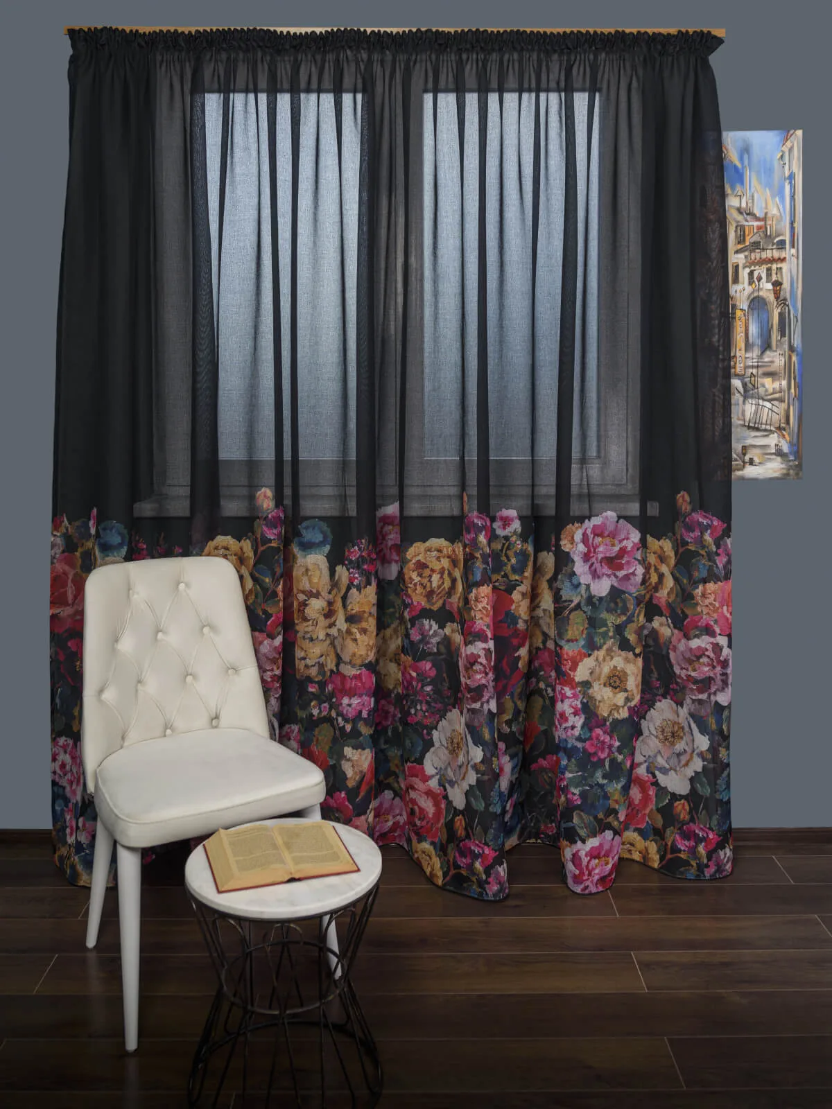 perdea-tip-in-negruflori-multicolore-pa2033PA-20347952 Perdea tip in negru,flori multicolore