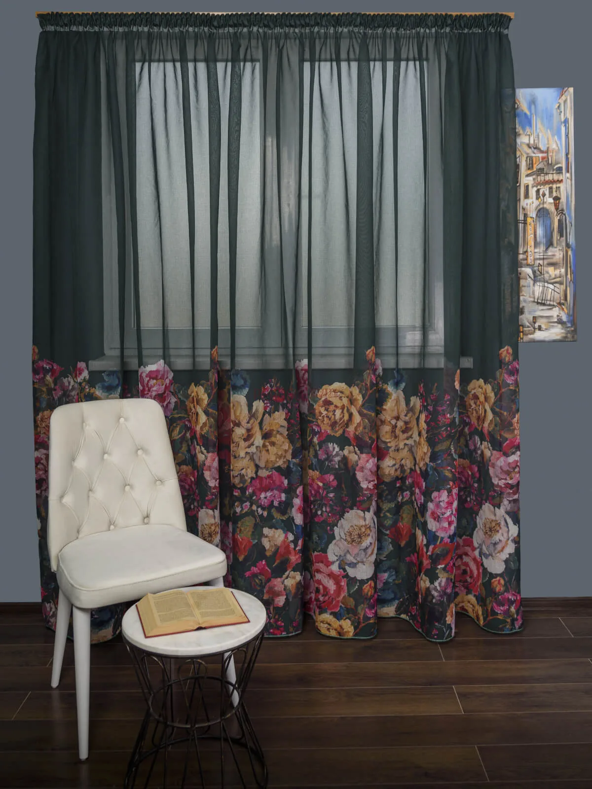 perdea-tip-in-verde-flori-multicolore-pa2008PA-20097852 Perdea tip in verde, flori multicolore