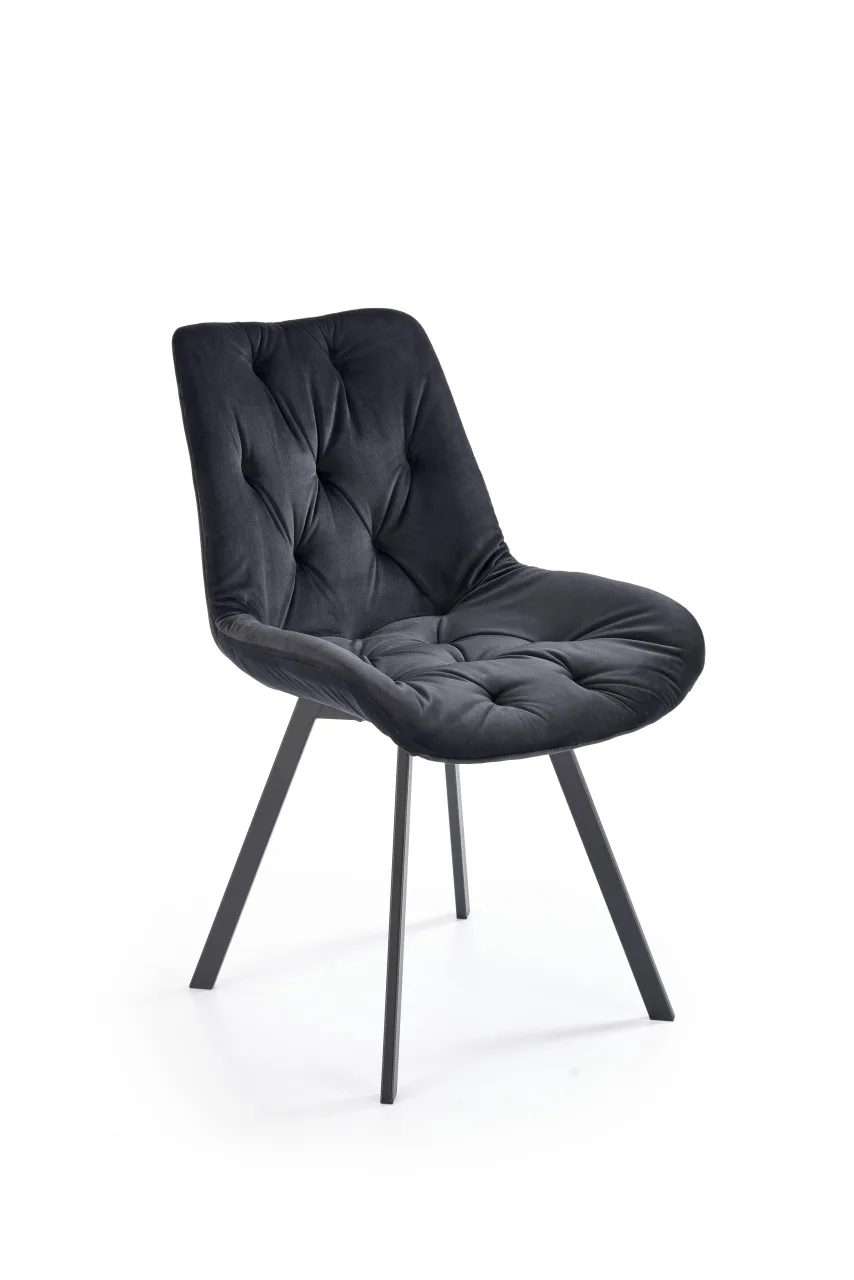scaun-catifea-k519-velvet-negru165440 Scaun catifea K519 velvet negru - imagine 2
