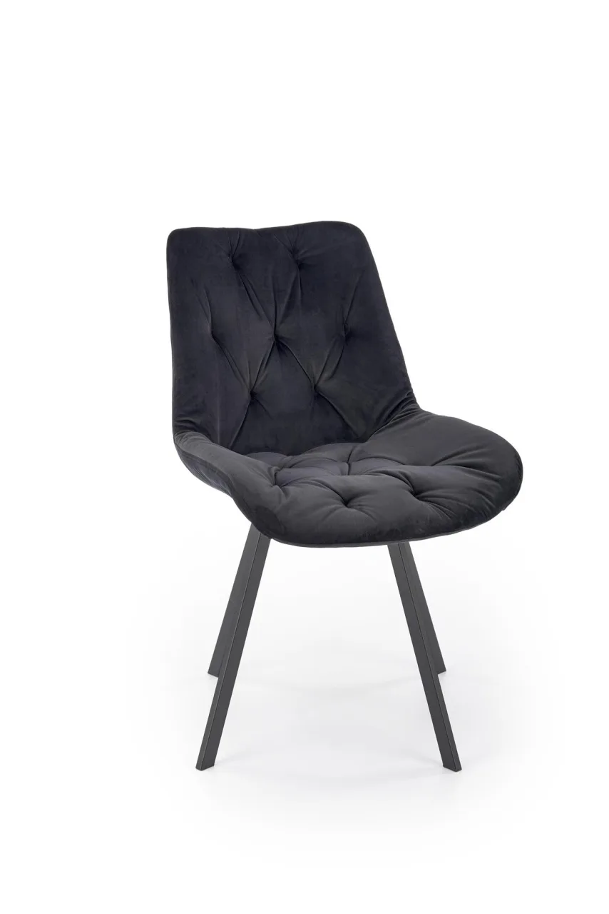scaun-catifea-k519-velvet-negru165441 Scaun catifea K519 velvet negru - imagine 3