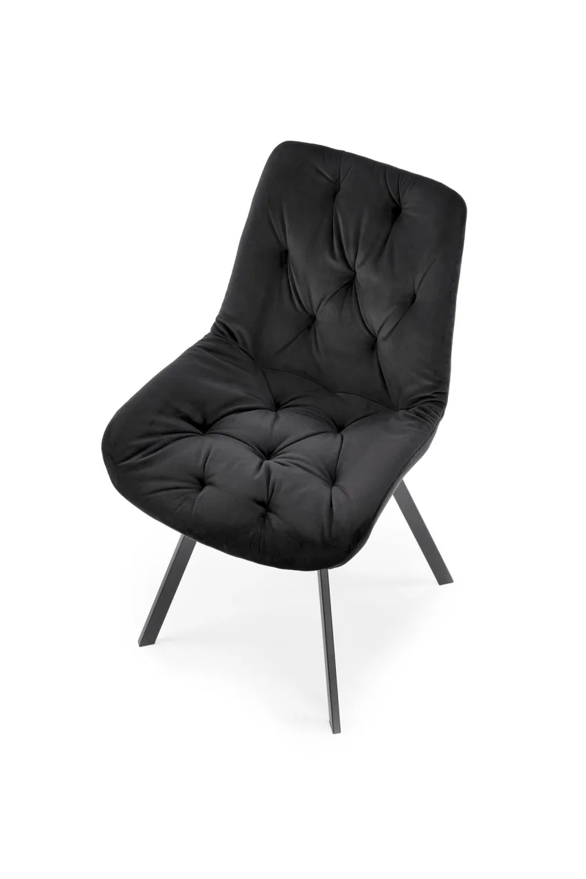 scaun-catifea-k519-velvet-negru165442 Scaun catifea K519 velvet negru - imagine 4