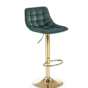 Scaun de bar H120 velvet verde/gold