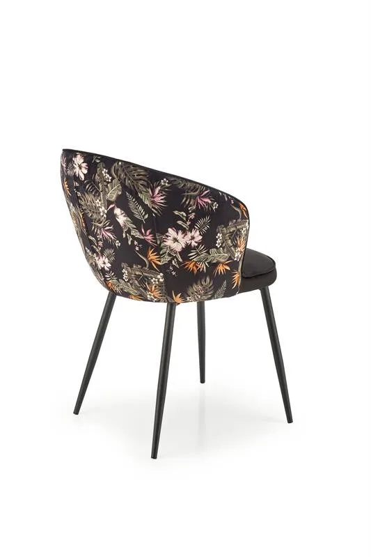 scaun-k506-negru-floral28114 Scaun K506 negru/floral - imagine 2