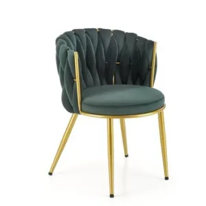 Scaun K517 velvet verde/auriu