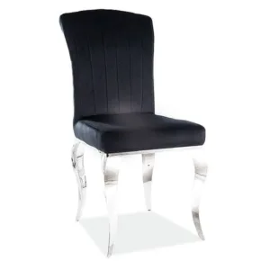 Scaun Prince velvet negru - H100 cm