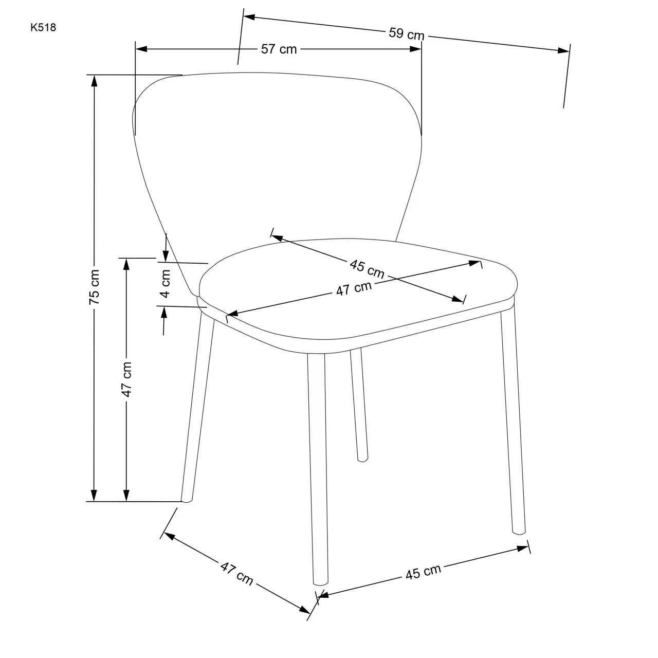 scaun-tapitat-k518-crem165391 Scaun tapitat K518 crem - imagine 5