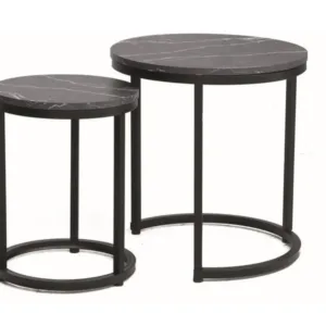 Set mese de cafea Hola – marmura neagra/negru