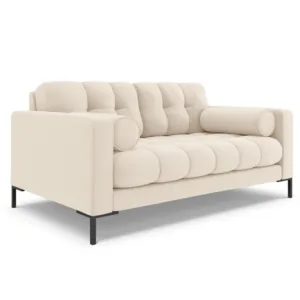 Canapea tapitata Bali 2 locuri stofa/picioare negre – L152 x l92 x h75