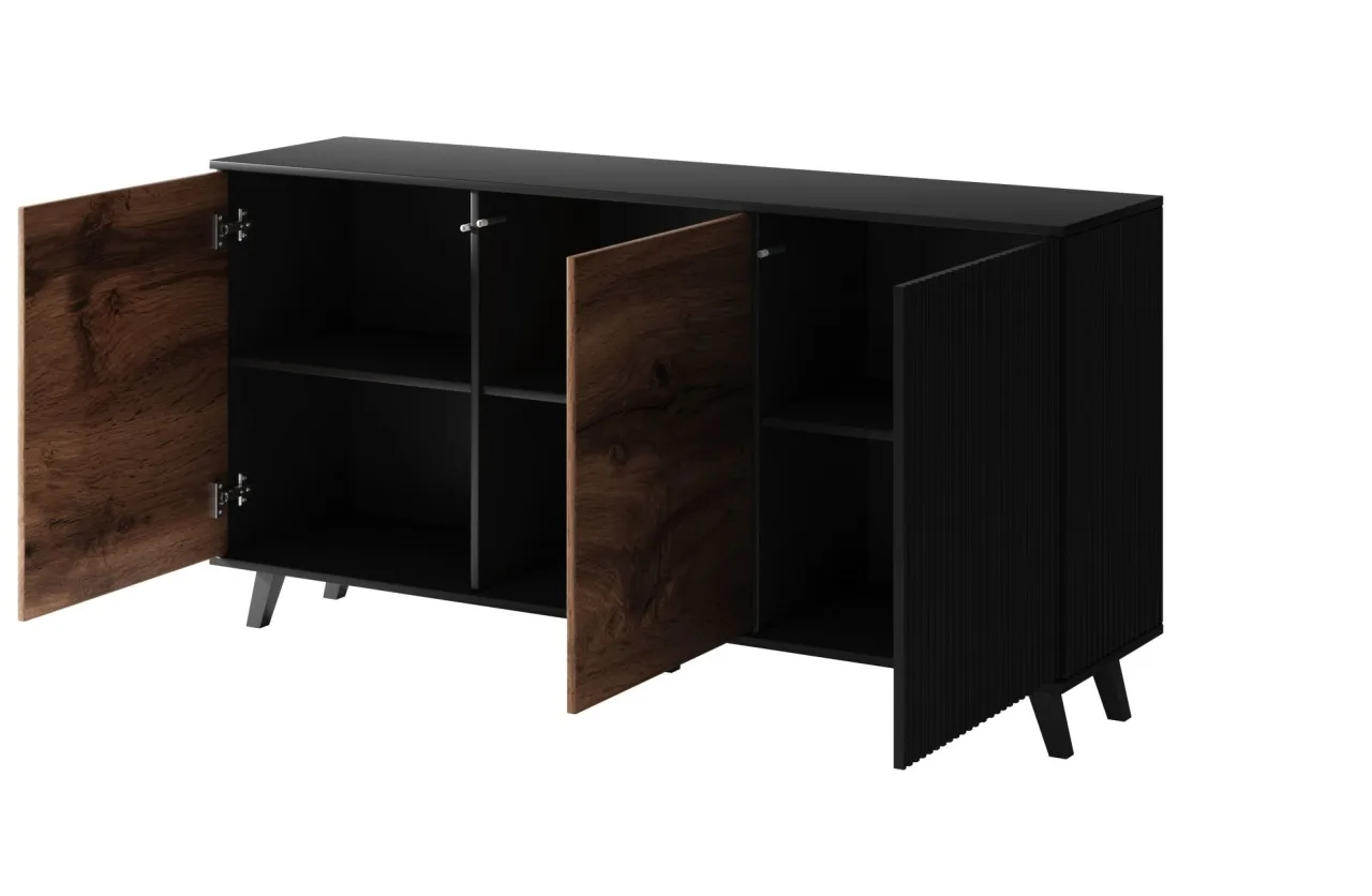 comoda-random-km1-stejar-wotan-negru-l160-x-a40-x-h82-cm171333 Comoda Random KM1 stejar wotan/negru - L160 x A40 x h82 cm - imagine 5