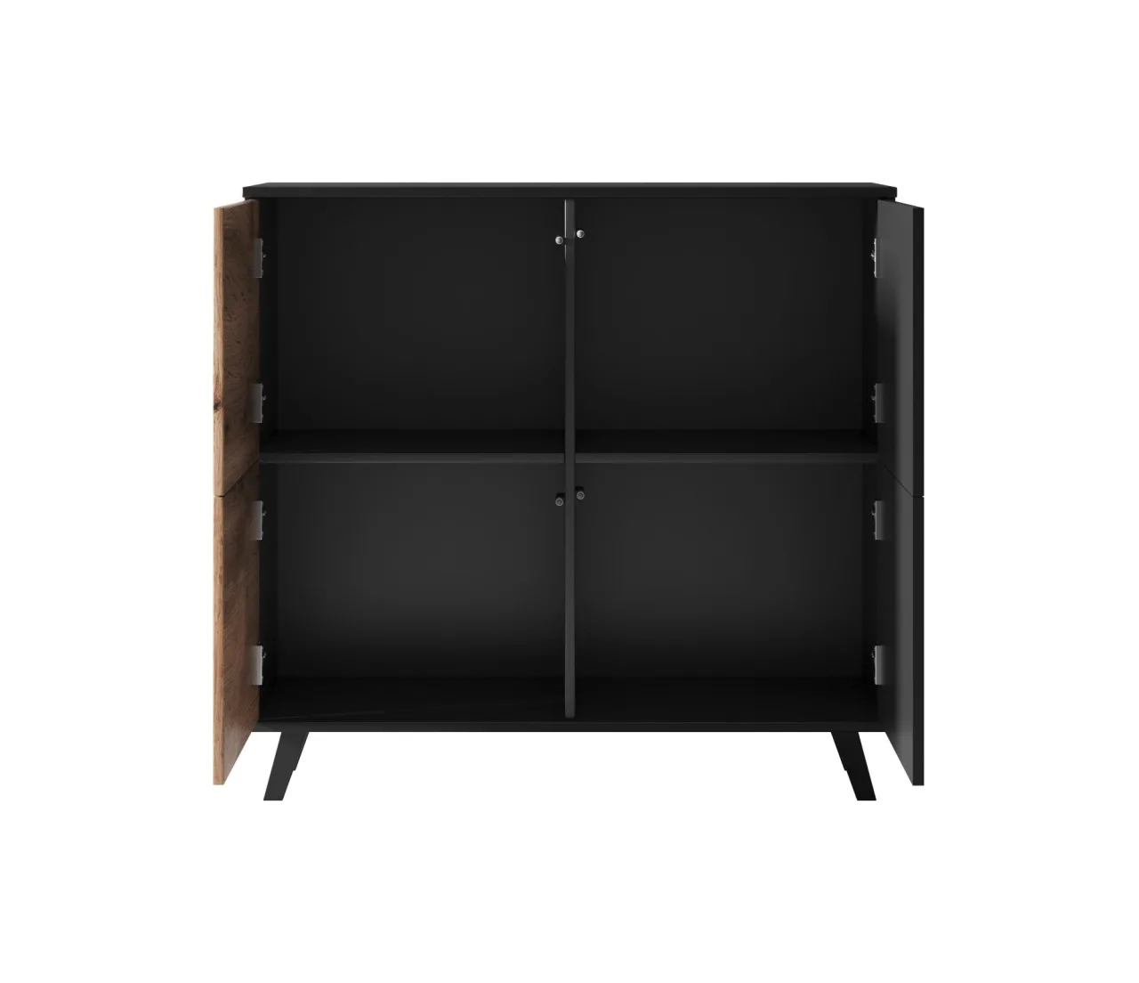 comoda-random-km2-stejar-wotan-negru-l100-x-a40-x-h95-cm171344 Comoda Random KM2 stejar wotan/negru - L100 x A40 x h95 cm - imagine 4