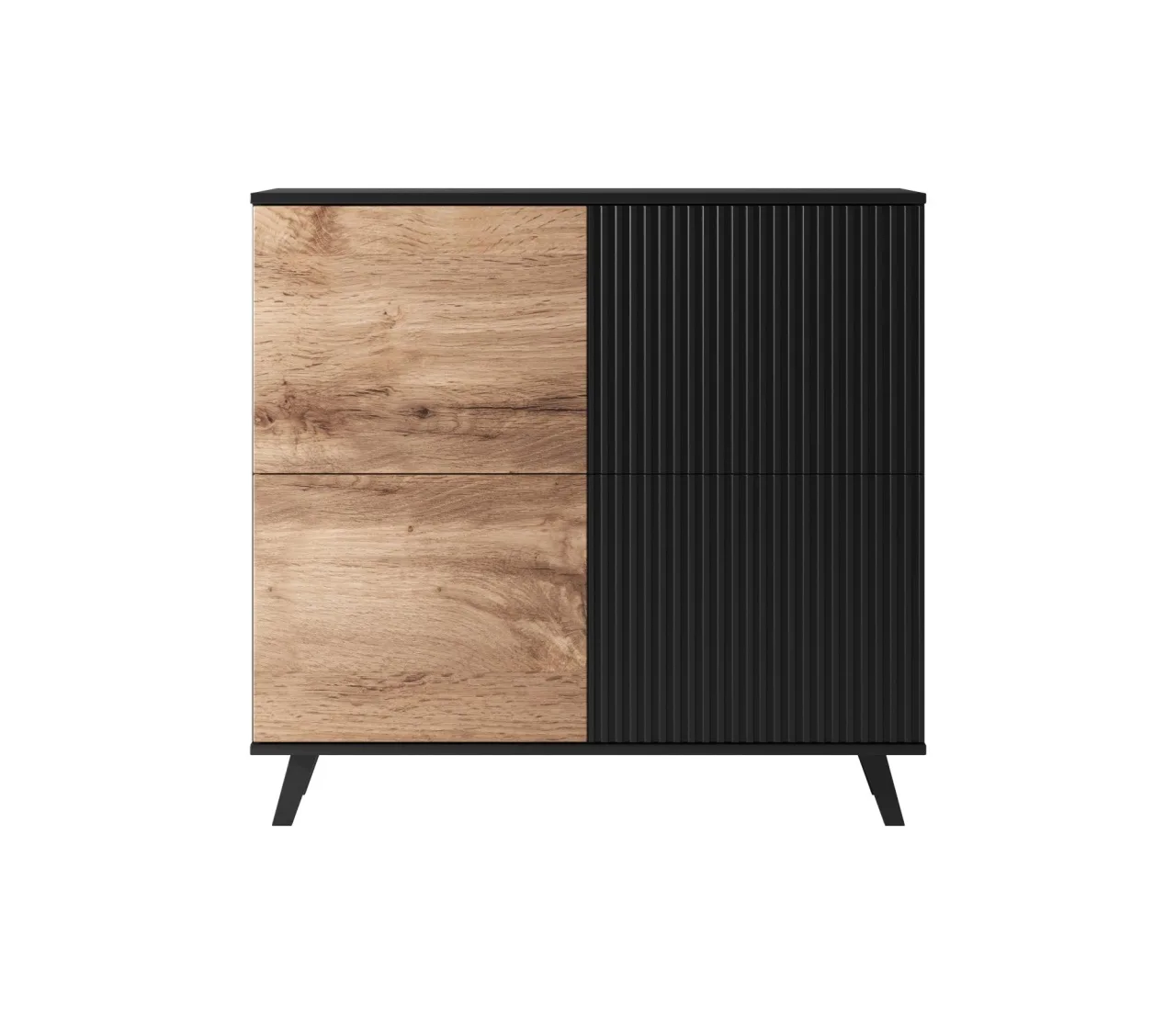 comoda-random-km2-stejar-wotan-negru-l100-x-a40-x-h95-cm171345 Comoda Random KM2 stejar wotan/negru - L100 x A40 x h95 cm - imagine 5