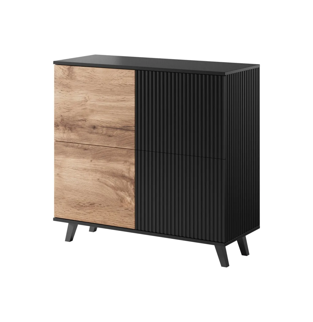 comoda-random-km2-stejar-wotan-negru-l100-x-a40-x-h95-cm171347 Comoda Random KM2 stejar wotan/negru - L100 x A40 x h95 cm - imagine 7