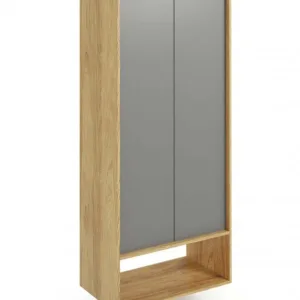 Dulap modular Mobius 2D natur/gri – H179 cm