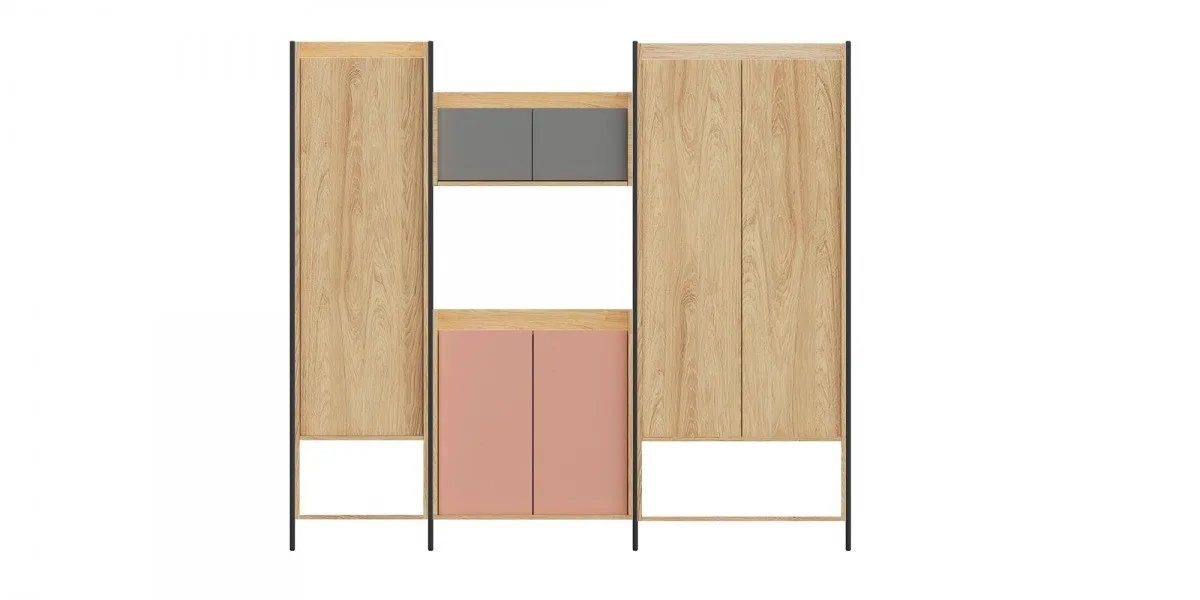 dulap-modular-mobius-2d-natur-gri-–-h179-cm23023 Dulap modular Mobius 2D natur/gri – H179 cm - imagine 3