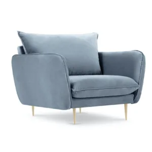 Fotoliu tapitat Vienna velvet/gold – L95 x l92 x h95 cm