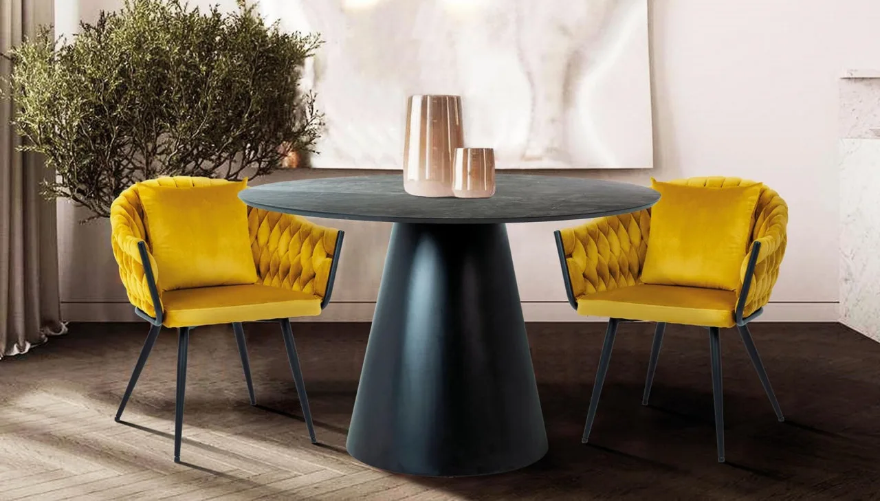 masa-angel-marmura-gri-negru-mat-o120-cm24804 Masa Angel marmura gri/negru mat ø120 cm - imagine 2