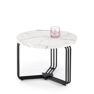 Masuta cafea Antica M marble alba – H41 cm