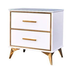 Noptieră Laval alb/gold – H60,5 cm