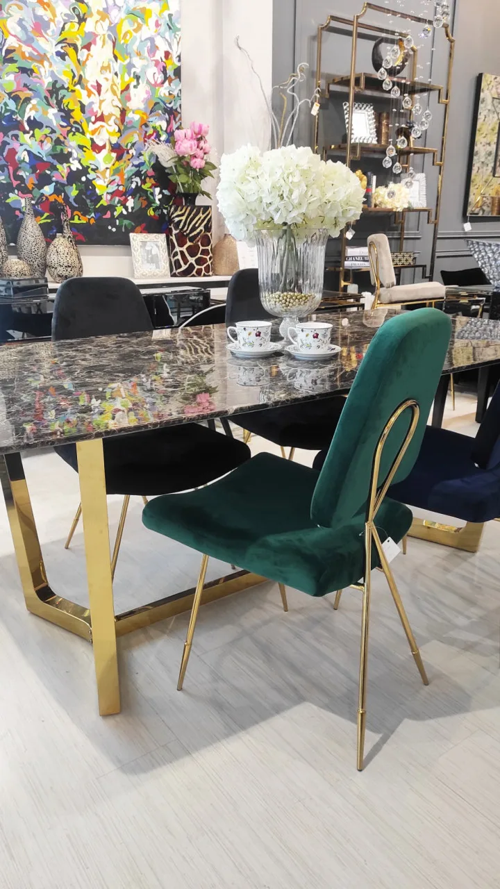 scaun-tapitat-salvadore-verde-gold-–-h93-cm23368 Scaun tapitat Salvadore verde/gold – H93 cm - imagine 2