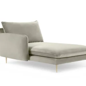 Sezlong tapitat Vienna velvet/picioare gold – L170 x l110 x h95