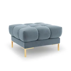 Taburet tapitat Bali velvet/picioare gold – L60 x l60 x h41